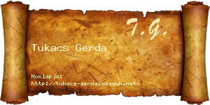 Tukacs Gerda névjegykártya